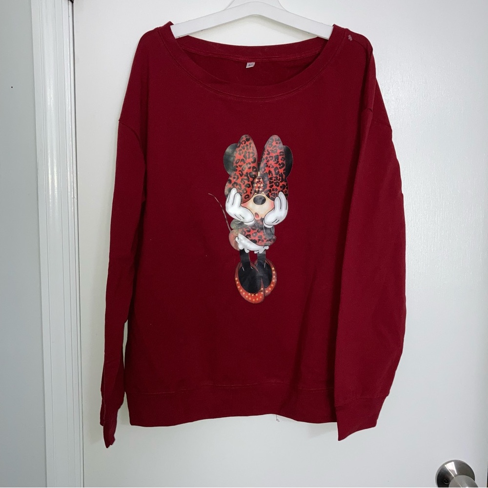 Sweater Dark Red Women’s Long Sleeve  Size Large